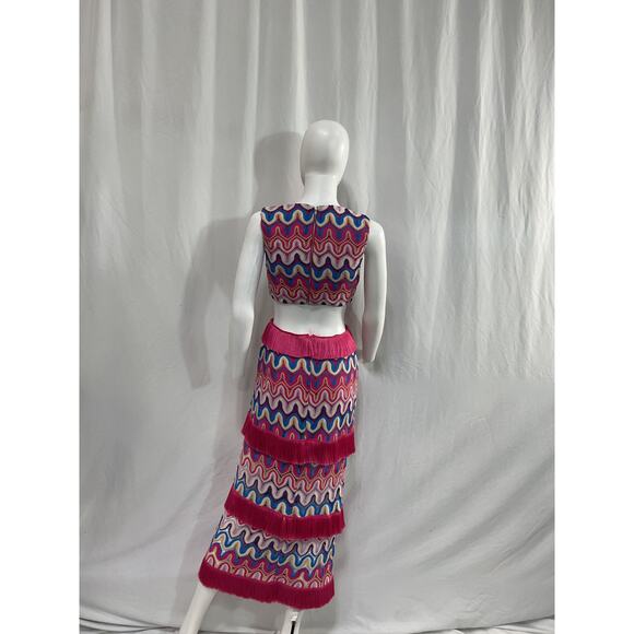 Patbo X 'Alessandra' Pink Ambrioso Crochet Cut Out Maxi Dress Size 4 - Picture 3 of 5